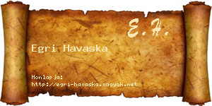 Egri Havaska névjegykártya